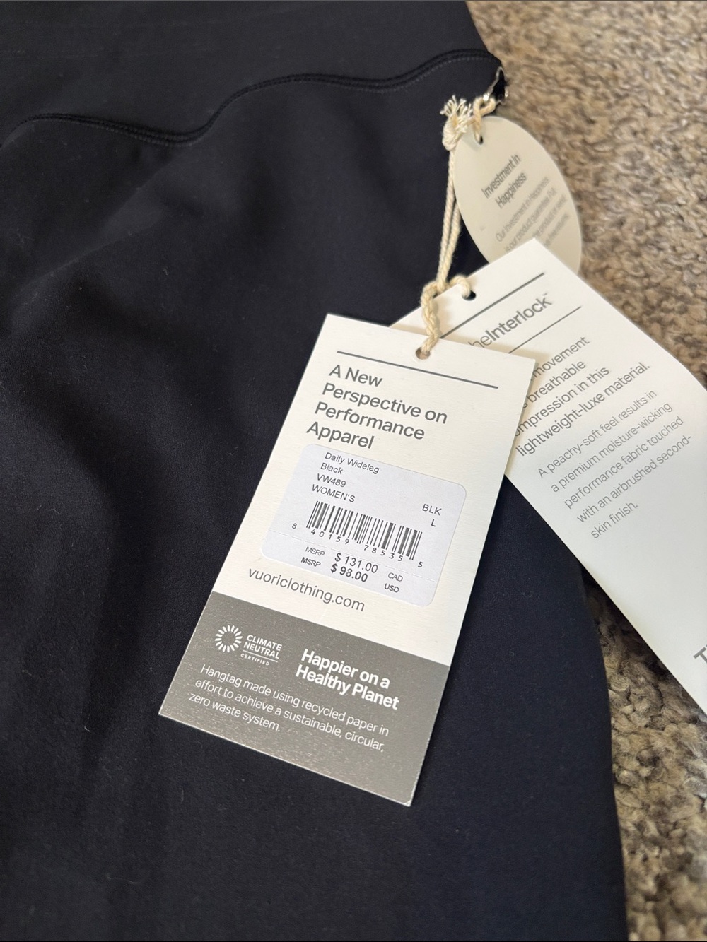 Vuori Daily Wide Leg Pant size large NWT - Picture 3 of 6